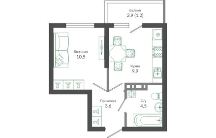 28,2 м², 1-комнатная квартира 12 600 000 ₽ - изображение 45