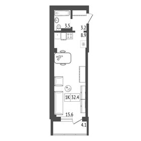 32,6 м², квартира-студия 3 400 000 ₽ - изображение 25