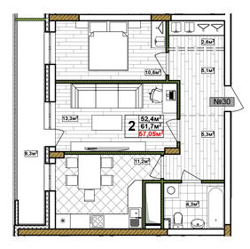 77,8 м², 3-комнатная квартира 9 900 000 ₽ - изображение 74