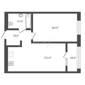 Квартира 52 м², 1-комнатная - изображение 2