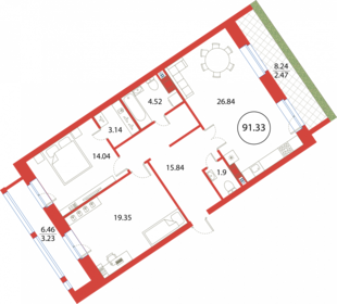 87,3 м², 2-комнатная квартира 24 000 000 ₽ - изображение 83