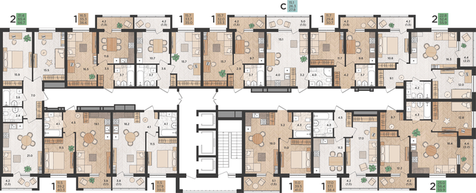 30,9 м², 1-комнатная квартира 4 600 000 ₽ - изображение 62