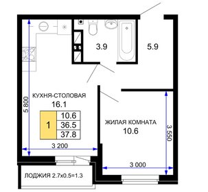 36 м², 1-комнатная квартира 3 420 000 ₽ - изображение 63