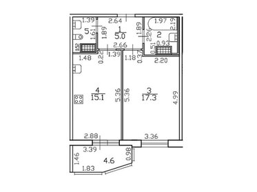 Квартира 45,3 м², 1-комнатная - изображение 2