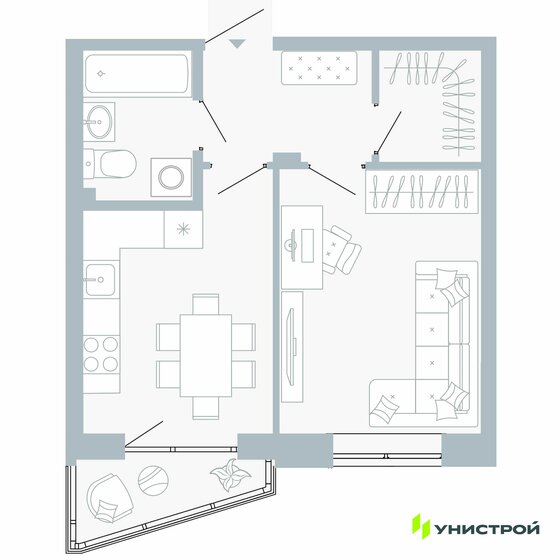 35,4 м², 1-комнатная квартира 4 954 000 ₽ - изображение 13