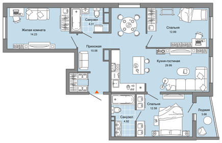 91 м², 4-комнатная квартира 8 105 427 ₽ - изображение 11