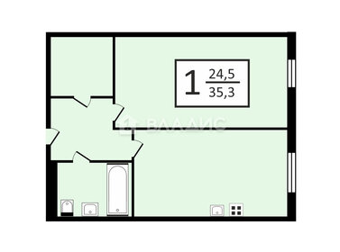 Квартира 35,3 м², 1-комнатная - изображение 1