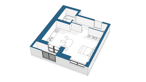 Квартира 38 м², студия - изображение 4