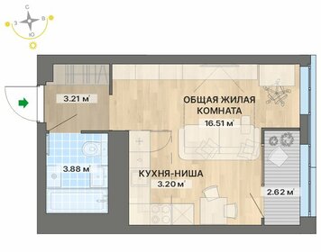 29,2 м², квартира-студия 6 050 000 ₽ - изображение 1