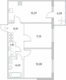 Квартира 54,3 м², 2-комнатная - изображение 1