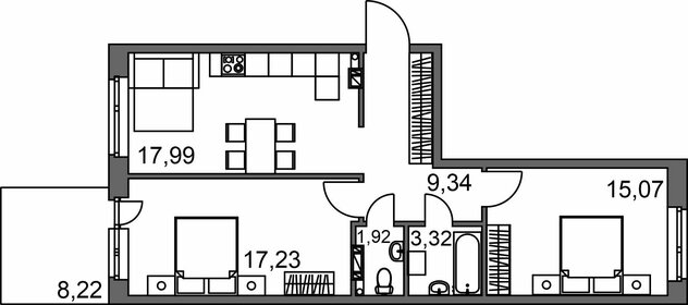 82,8 м², 2-комнатная квартира 8 888 000 ₽ - изображение 6