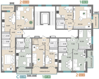 64 м², 2-комнатная квартира 6 833 203 ₽ - изображение 21