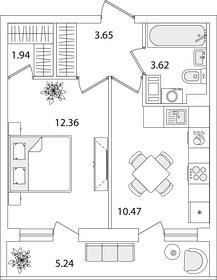 35 м², 1-комнатная квартира 8 750 000 ₽ - изображение 121