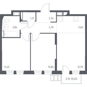 53,2 м², 2-комнатная квартира 11 042 688 ₽ - изображение 1