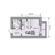 Квартира 26,9 м², студия - изображение 2