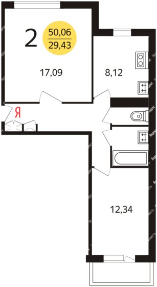 52 м², 2-комнатная квартира 13 500 000 ₽ - изображение 1