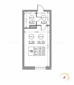 Квартира 32,7 м², студия - изображение 1