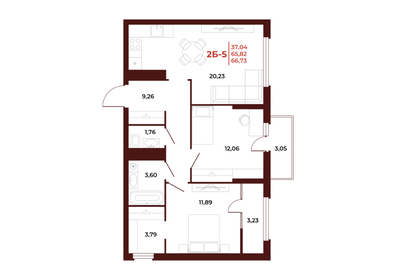 67 м², 3-комнатная квартира 5 290 000 ₽ - изображение 86