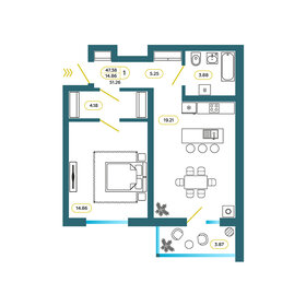 49,8 м², 1-комнатная квартира 5 800 000 ₽ - изображение 9