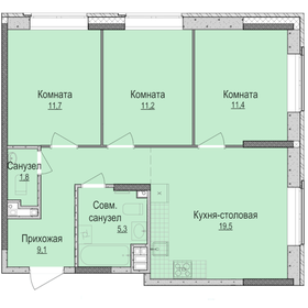 Квартира 70 м², 3-комнатная - изображение 1