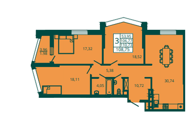 170 м², 3-комнатная квартира 16 400 000 ₽ - изображение 66