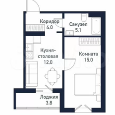 Квартира 35,1 м², 2-комнатная - изображение 3