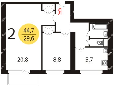 42,1 м², 2-комнатная квартира 13 280 000 ₽ - изображение 63