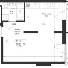 Квартира 36,6 м², 1-комнатная - изображение 2