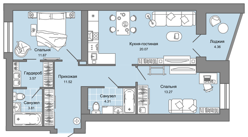 79 м², 3-комнатная квартира 8 032 244 ₽ - изображение 33