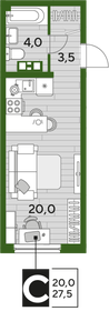 22,6 м², квартира-студия 4 248 800 ₽ - изображение 47