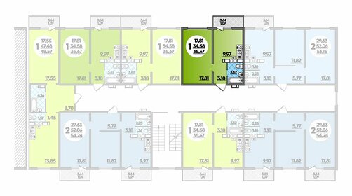 53 м², 2-комнатная квартира 6 498 000 ₽ - изображение 101