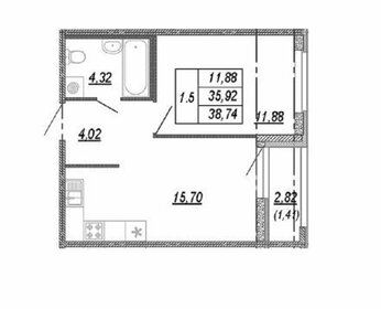 39 м², 1-комнатная квартира 5 940 000 ₽ - изображение 87