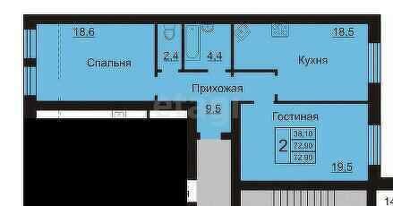 72,9 м², 2-комнатная квартира 7 000 000 ₽ - изображение 29