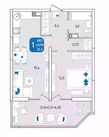 Квартира 48,9 м², 1-комнатная - изображение 2