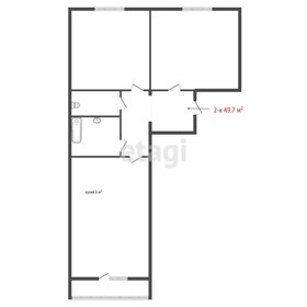 Квартира 49,7 м², 2-комнатная - изображение 1