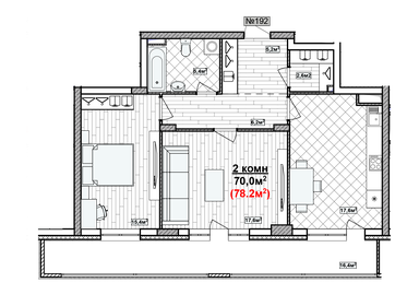 65,8 м², 2-комнатная квартира 9 955 008 ₽ - изображение 80