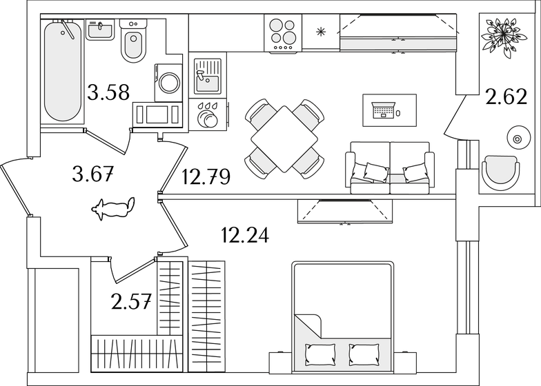 36,2 м², 1-комнатная квартира 9 185 490 ₽ - изображение 1