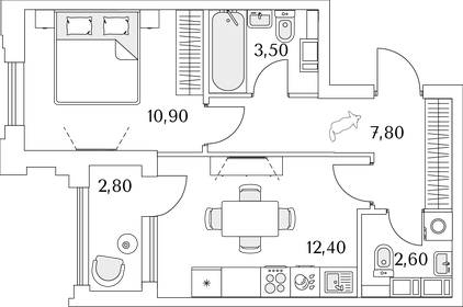 38,6 м², 1-комнатная квартира 9 454 430 ₽ - изображение 22