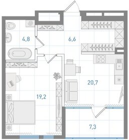 Квартира 58 м², 1-комнатная - изображение 1