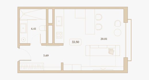 39 м², апартаменты-студия 12 000 000 ₽ - изображение 61