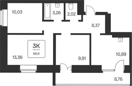 67 м², 3-комнатная квартира 9 500 000 ₽ - изображение 60