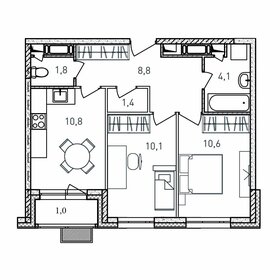 Квартира 48,6 м², 2-комнатная - изображение 1