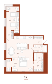 81,6 м², 2-комнатная квартира 10 925 000 ₽ - изображение 21