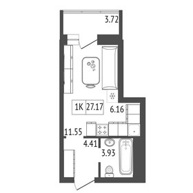 24 м², квартира-студия 2 880 000 ₽ - изображение 59