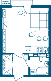 Квартира 32,1 м², студия - изображение 2