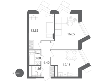 62,4 м², 2-комнатная квартира 6 300 000 ₽ - изображение 37