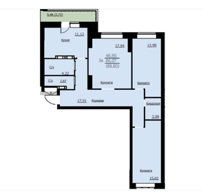 84 м², 3-комнатная квартира 8 950 000 ₽ - изображение 93