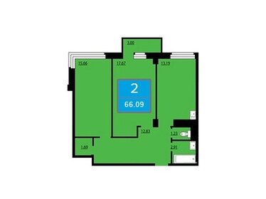 Квартира 66,1 м², 2-комнатная - изображение 1