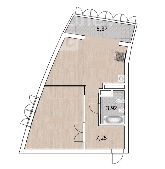 47 м², 1-комнатная квартира 5 590 000 ₽ - изображение 1