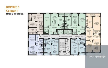 65,5 м², 2-комнатная квартира 7 532 500 ₽ - изображение 21
